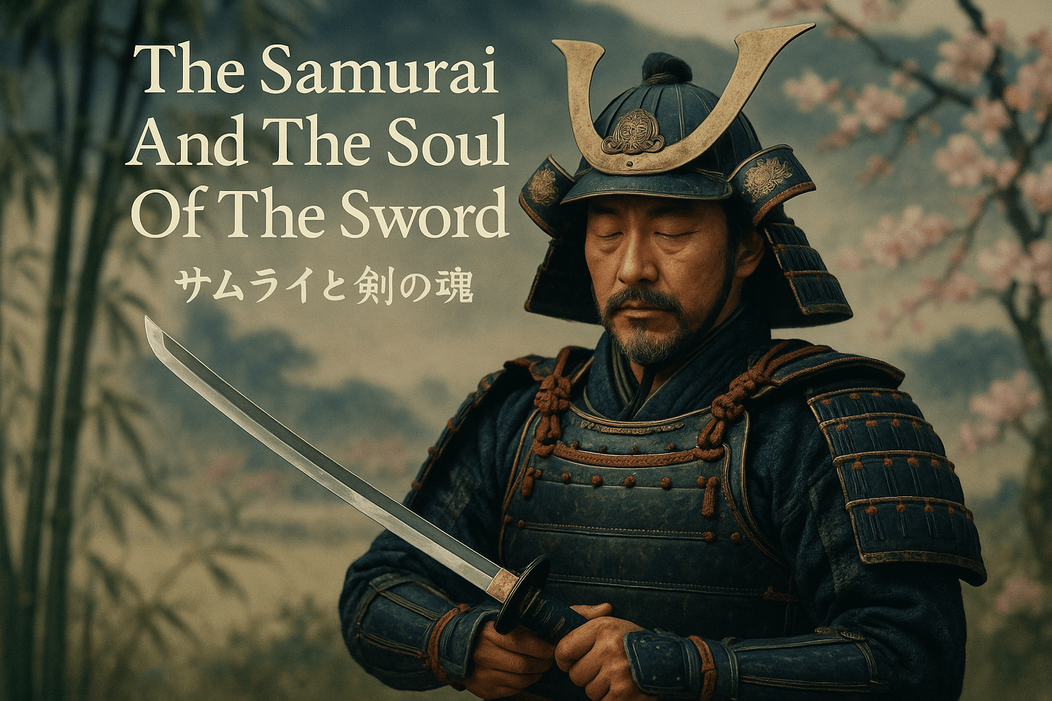 alt_text: A serene samurai in armor with a beautifully displayed sword, embodying tradition and spirituality.