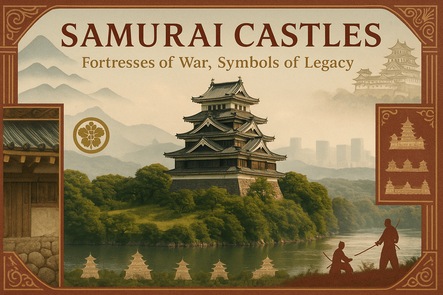 alt_text: A majestic samurai castle on a hill, surrounded by nature, symbolizing power and rich history.